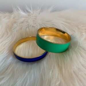 J. Crew Gold-Tone Bangles in Green and Blue